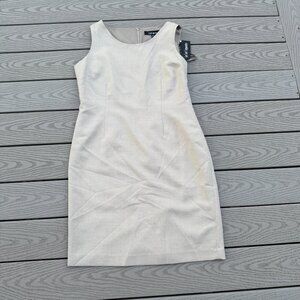 NEW Le Suit Sleeveless Lined Khaki Tan Dress Size 14 Easy Care Career Wedding